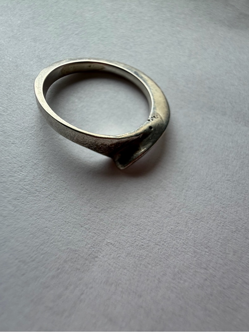 Vintage Studio Modernist USA Sterling Silver Fold Bypass Ring Lee Cohn Custom